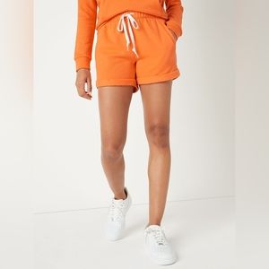 Pink 4.25" ROLLED HEM SWEAT SHORTS